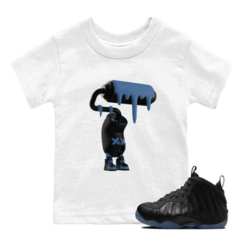 Sneaker Threads – Sneaker Tees To Match Air Foamposite One Carbon Fiber – 3D Paint Roller Youth Graphic Tee White 1. Perfect for Jordan releases 2025 colorways.