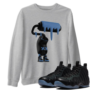 Sneaker Threads – Sneaker Tees To Match Air Foamposite One Carbon Fiber – 3D Paint Roller Graphic Tee Heather Grey 1. Perfect for Jordan releases 2025 colorways.