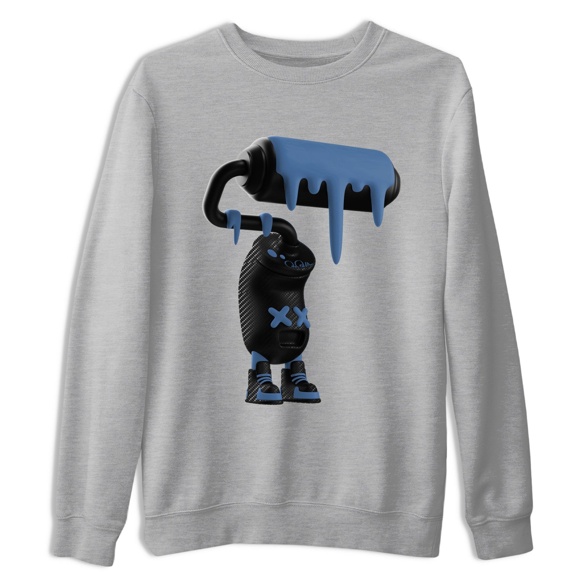 Sneaker Threads – Sneaker Tees To Match Air Foamposite One Carbon Fiber – 3D Paint Roller Graphic Tee Heather Grey 2. Perfect for Jordan releases 2025 colorways.