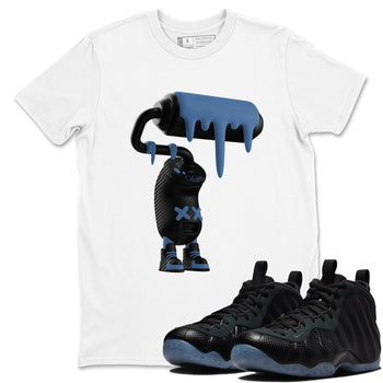 Sneaker Threads – Sneaker Tees To Match Air Foamposite One Carbon Fiber – 3D Paint Roller Graphic Tee White 1. Perfect for Jordan releases 2025 colorways.