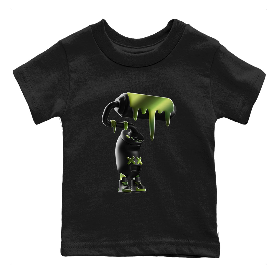 Best Christmas gifts for sneakerheads - Sneaker Tees To Match Air Foamposite One Pine Green Sneakers – 3D Paint Roller Kids T-Shirt Black 2