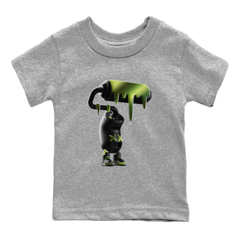 Best Christmas gifts for sneakerheads - Sneaker Tees To Match Air Foamposite One Pine Green Sneakers – 3D Paint Roller Kids T-Shirt Heather Grey 2
