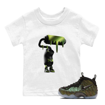 Best Christmas gifts for sneakerheads - Sneaker Tees To Match Air Foamposite One Pine Green Sneakers – 3D Paint Roller Kids T-Shirt White 1