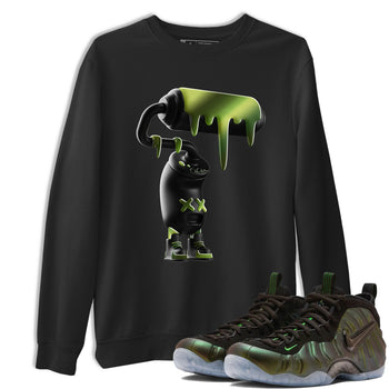 Best Christmas gifts for sneakerheads - Sneaker Tees To Match Air Foamposite One Pine Green Sneakers – 3D Paint Roller Tee Black 1