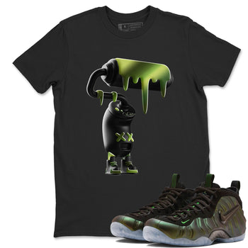 Best Christmas gifts for sneakerheads - Sneaker Tees To Match Air Foamposite One Pine Green Sneakers – 3D Paint Roller Tee Black 1