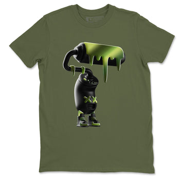 Best Christmas gifts for sneakerheads - Sneaker Tees To Match Air Foamposite One Pine Green Sneakers – 3D Paint Roller Tee Military Green 2