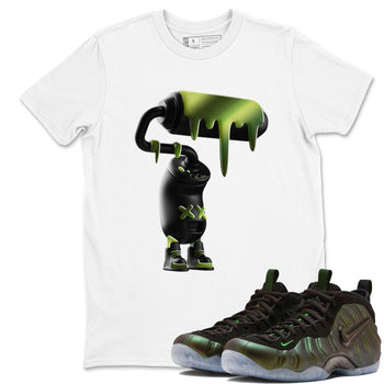 Best Christmas gifts for sneakerheads - Sneaker Tees To Match Air Foamposite One Pine Green Sneakers – 3D Paint Roller Tee White 1