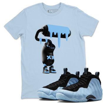 3D Paint Roller sneaker match t-shirt styled to complete your fit with the Air Foamposite One Psychic Blue sneakers, shown in Light Blue 1.