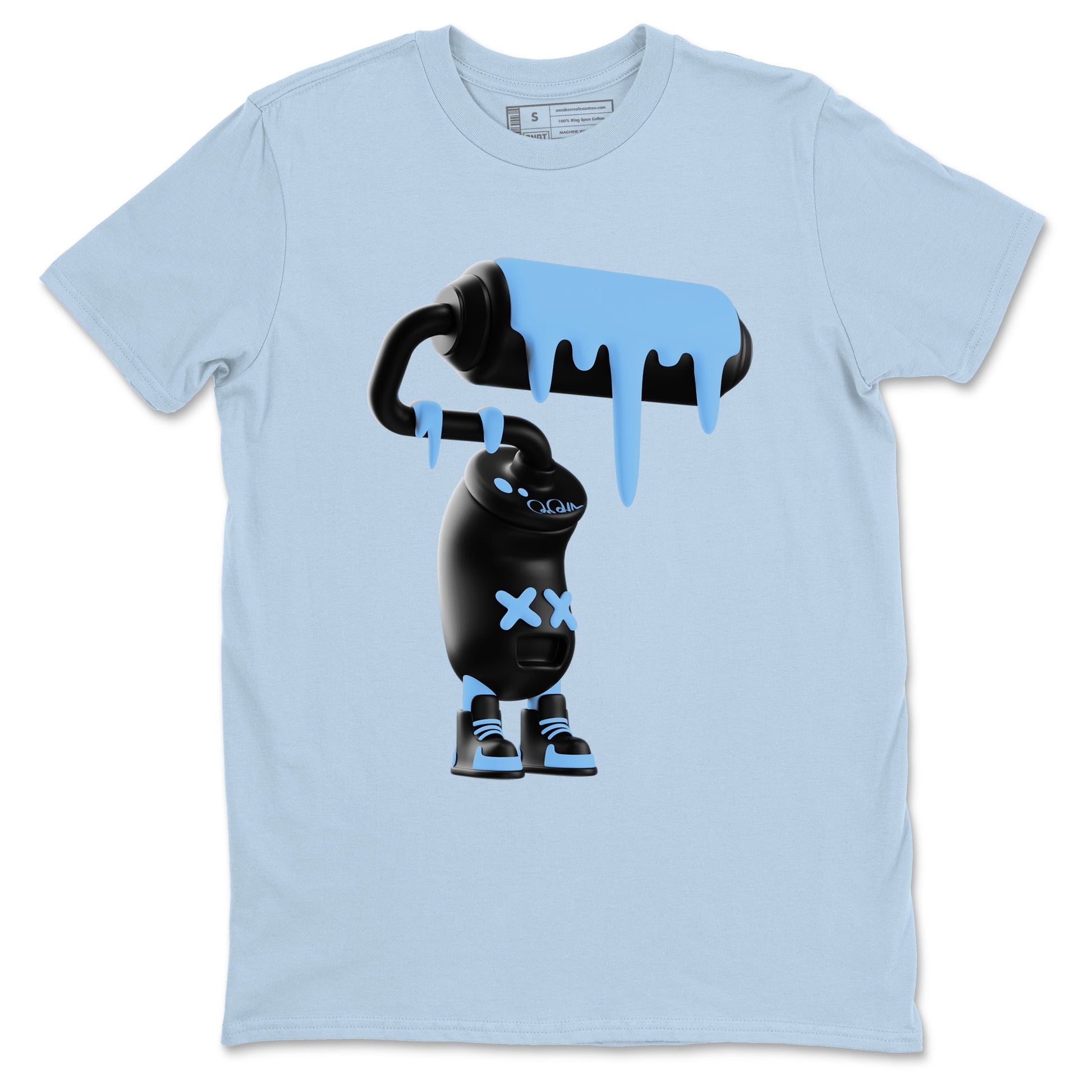 3D Paint Roller sneaker match t-shirt styled to complete your fit with the Air Foamposite One Psychic Blue sneakers, shown in Light Blue 2.