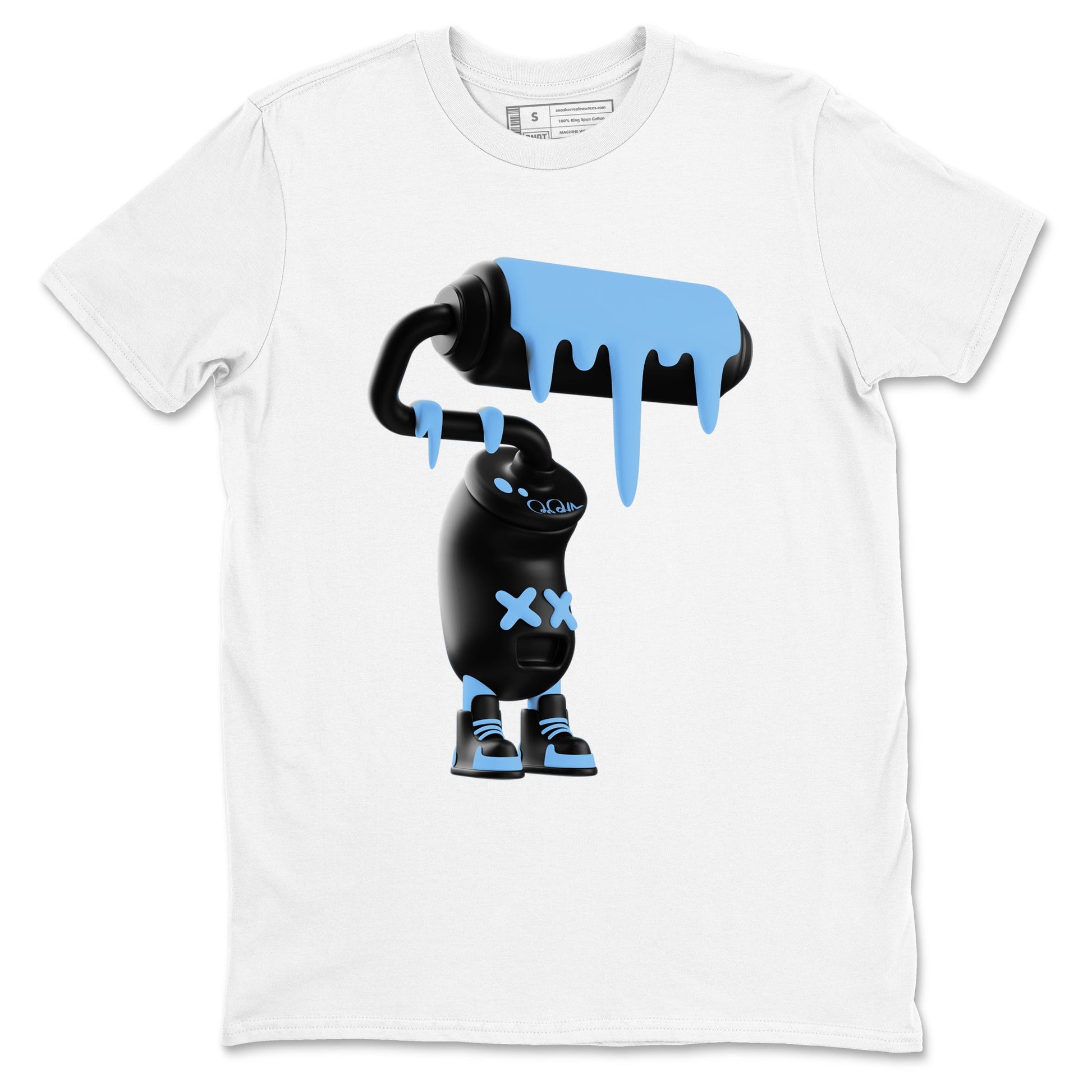 3D Paint Roller sneaker match t-shirt styled to complete your fit with the Air Foamposite One Psychic Blue sneakers, shown in White 2.