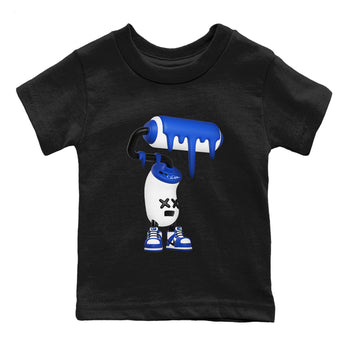 AJ1 Game Royal shirt to match jordans 3D Paint Roller sneaker tees Air Jordan 1 Game Royal SNRT sneaker release tees baby toddler Black 2 cotton Shirt