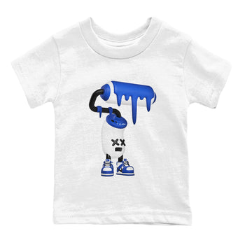 AJ1 Game Royal shirt to match jordans 3D Paint Roller sneaker tees Air Jordan 1 Game Royal SNRT sneaker release tees baby toddler White 2 cotton Shirt