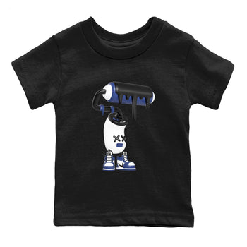 1s Midnight Navy shirts to match jordans 3D Paint Roller sneaker match tees Air Jordan 1 Midnight Navy match shoes to clothes SNRT Sneaker Tees Youth Baby Black 2 tee