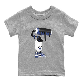 1s Midnight Navy shirts to match jordans 3D Paint Roller sneaker match tees Air Jordan 1 Midnight Navy match shoes to clothes SNRT Sneaker Tees Youth Baby Heather Grey 2 tee