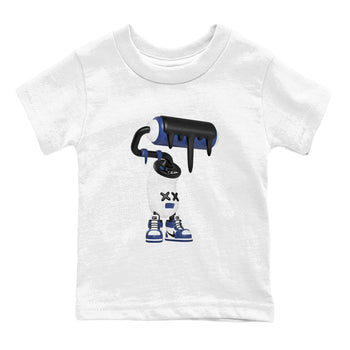 1s Midnight Navy shirts to match jordans 3D Paint Roller sneaker match tees Air Jordan 1 Midnight Navy match shoes to clothes SNRT Sneaker Tees Youth Baby White 2 tee
