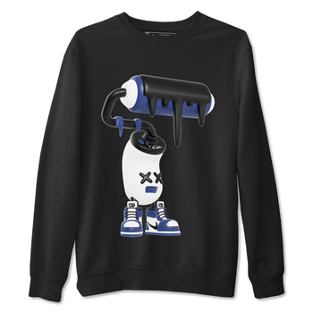 1s Midnight Navy shirts to match jordans 3D Paint Roller sneaker match tees Air Jordan 1 Midnight Navy match shoes to clothes SNRT Sneaker Tees unisex cotton Black 2 shirts