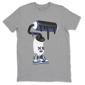 1s Midnight Navy shirts to match jordans 3D Paint Roller sneaker match tees Air Jordan 1 Midnight Navy match shoes to clothes SNRT Sneaker Tees unisex cotton Heather Grey 2 shirts