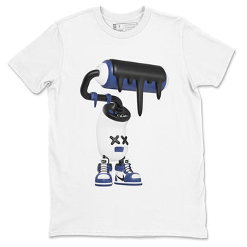 1s Midnight Navy shirts to match jordans 3D Paint Roller sneaker match tees Air Jordan 1 Midnight Navy match shoes to clothes SNRT Sneaker Tees unisex cotton White 2 shirts