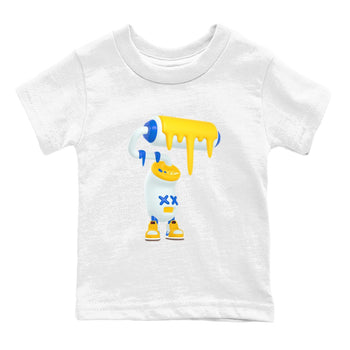 1s Travis Scott Canary shirt to match jordans 3D Paint Roller sneaker tees Air Jordan 1 Travis Scott Canary SNRT sneaker release tees baby toddler White 2 cotton Shirt
