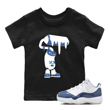 11s Diffused Blue Shirts To Match Jordans 3D Paint Roller sneaker match tees Air Jordan 11 Diffused Blue Tee SNRT Sneaker Release Tees Youth Baby Black 1 crew neck shirts