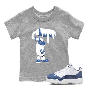 11s Diffused Blue Shirts To Match Jordans 3D Paint Roller sneaker match tees Air Jordan 11 Diffused Blue Tee SNRT Sneaker Release Tees Youth Baby Heather Grey 1 crew neck shirts