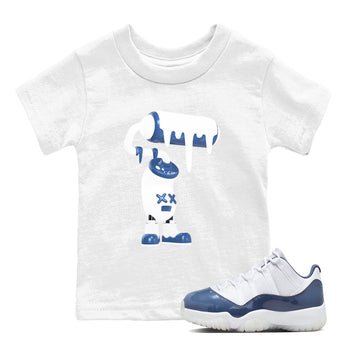 11s Diffused Blue Shirts To Match Jordans 3D Paint Roller sneaker match tees Air Jordan 11 Diffused Blue Tee SNRT Sneaker Release Tees Youth Baby White 1 crew neck shirts