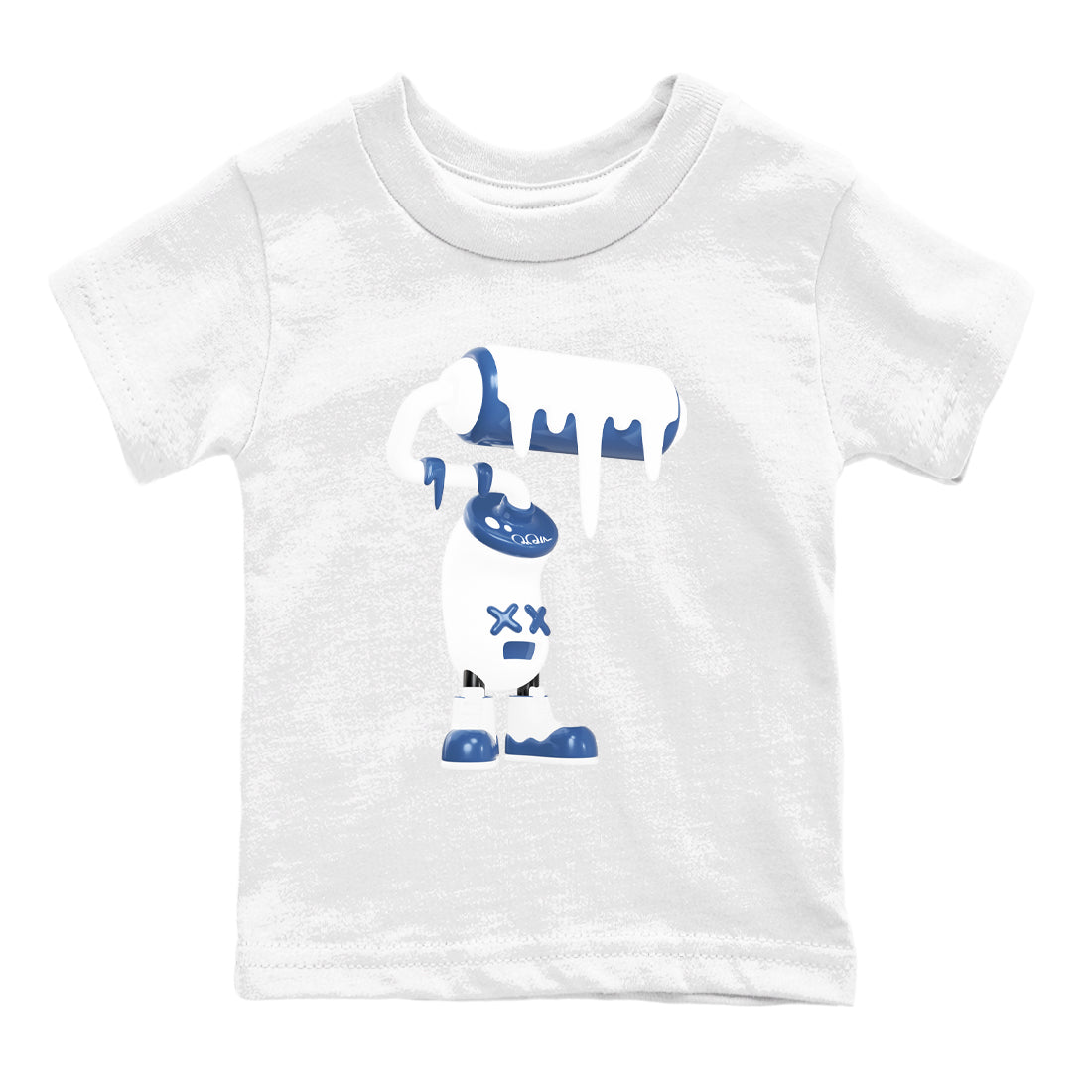 11s Diffused Blue Shirts To Match Jordans 3D Paint Roller sneaker match tees Air Jordan 11 Diffused Blue Tee SNRT Sneaker Release Tees Youth Baby White 2 crew neck shirts