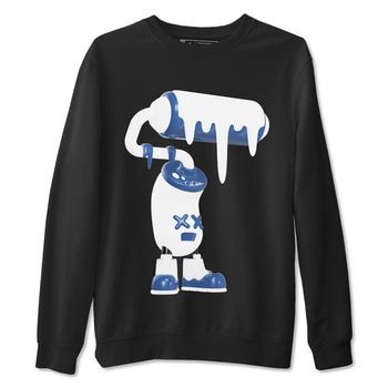 11s Diffused Blue Shirts To Match Jordans 3D Paint Roller sneaker match tees Air Jordan 11 Diffused Blue Tee SNRT Sneaker Release Tees unisex cotton Black 2 crew neck shirts