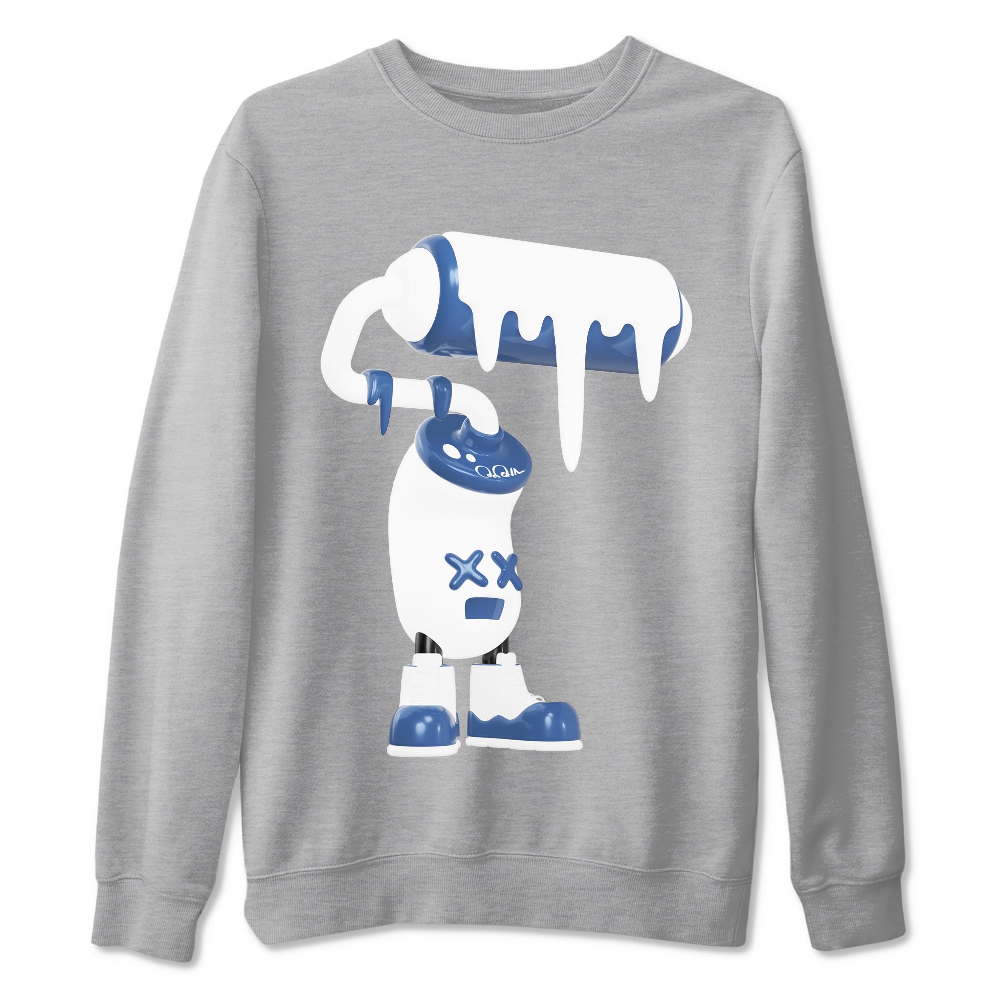 11s Diffused Blue Shirts To Match Jordans 3D Paint Roller sneaker match tees Air Jordan 11 Diffused Blue Tee SNRT Sneaker Release Tees unisex cotton Heather Grey 2 crew neck shirts