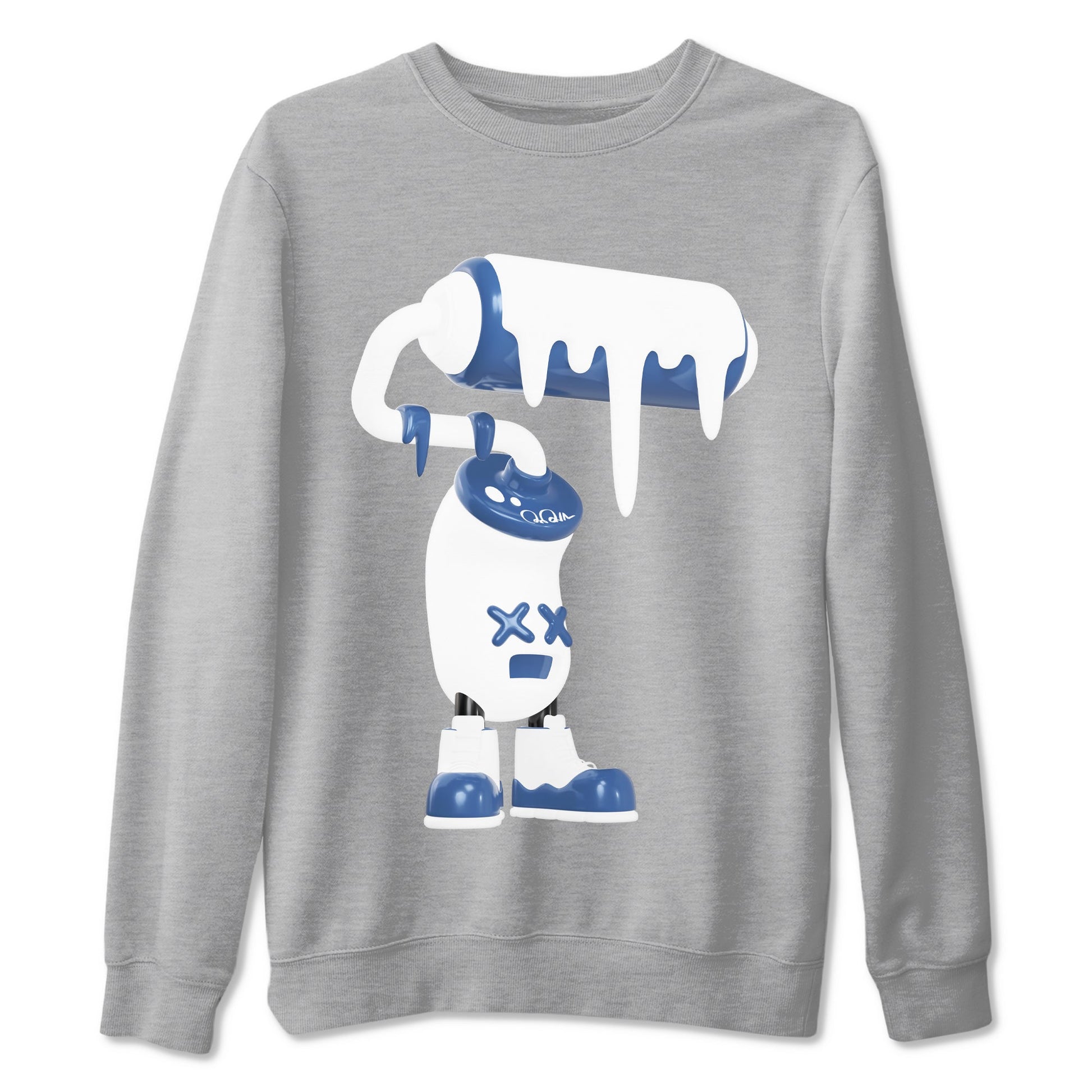 11s Diffused Blue Shirts To Match Jordans 3D Paint Roller sneaker match tees Air Jordan 11 Diffused Blue Tee SNRT Sneaker Release Tees unisex cotton Heather Grey 2 crew neck shirts