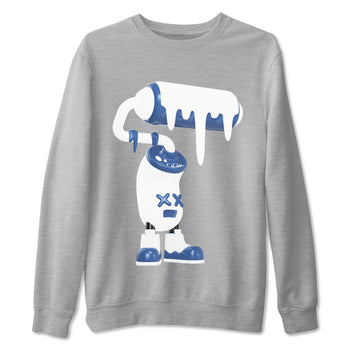 11s Diffused Blue Shirts To Match Jordans 3D Paint Roller sneaker match tees Air Jordan 11 Diffused Blue Tee SNRT Sneaker Release Tees unisex cotton Heather Grey 2 crew neck shirts