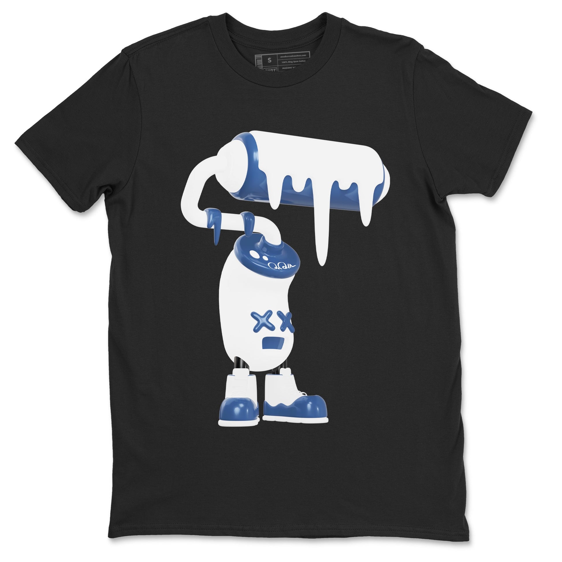 11s Diffused Blue Shirts To Match Jordans 3D Paint Roller sneaker match tees Air Jordan 11 Diffused Blue Tee SNRT Sneaker Release Tees unisex cotton Black 2 crew neck shirts