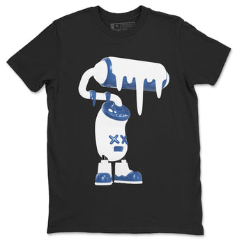 11s Diffused Blue Shirts To Match Jordans 3D Paint Roller sneaker match tees Air Jordan 11 Diffused Blue Tee SNRT Sneaker Release Tees unisex cotton Black 2 crew neck shirts