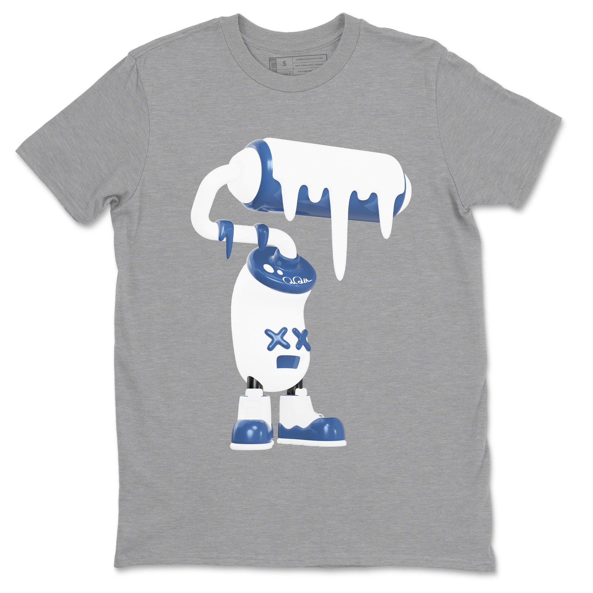 11s Diffused Blue Shirts To Match Jordans 3D Paint Roller sneaker match tees Air Jordan 11 Diffused Blue Tee SNRT Sneaker Release Tees unisex cotton Heather Grey 2 crew neck shirts