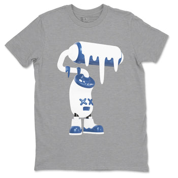 11s Diffused Blue Shirts To Match Jordans 3D Paint Roller sneaker match tees Air Jordan 11 Diffused Blue Tee SNRT Sneaker Release Tees unisex cotton Heather Grey 2 crew neck shirts