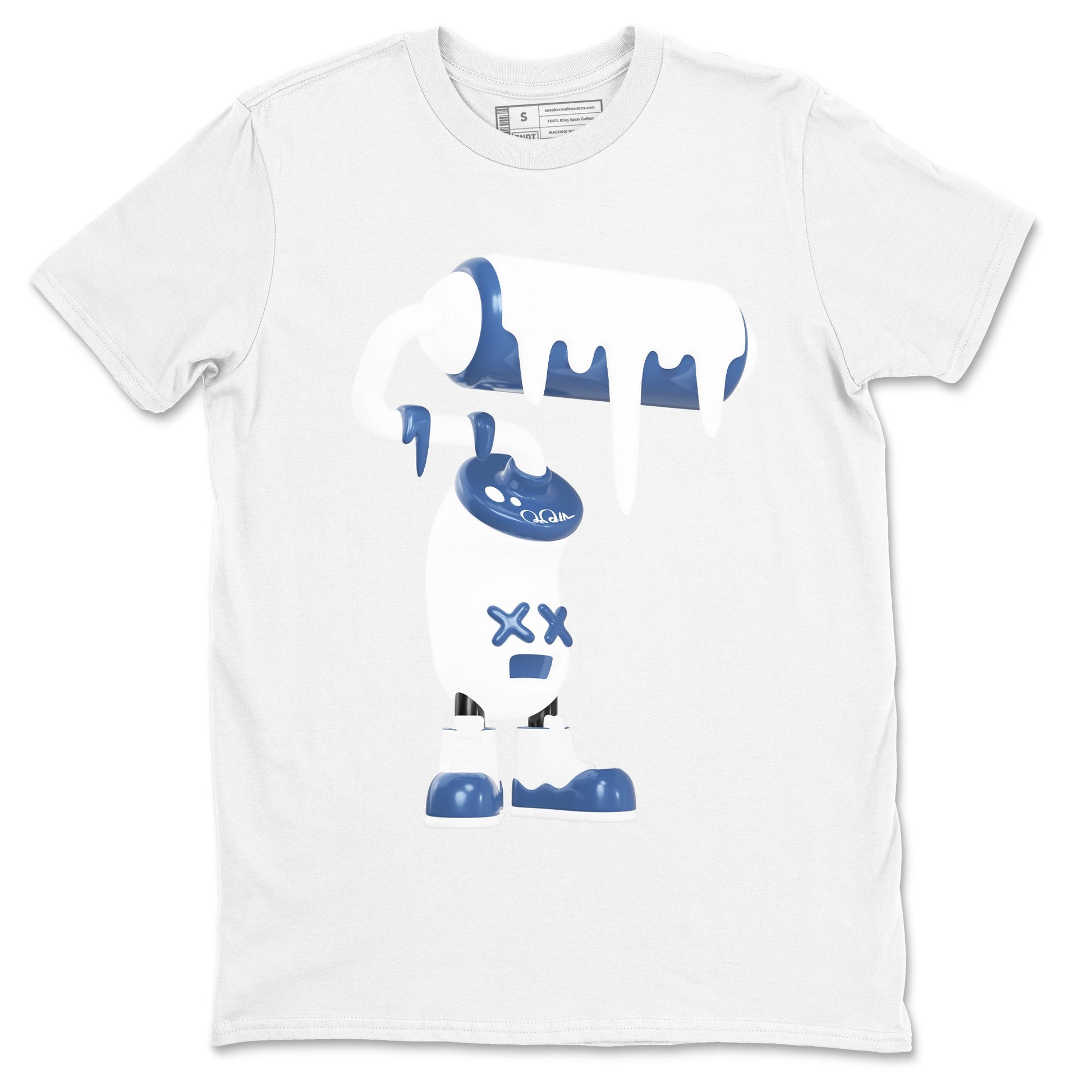 11s Diffused Blue Shirts To Match Jordans 3D Paint Roller sneaker match tees Air Jordan 11 Diffused Blue Tee SNRT Sneaker Release Tees unisex cotton White 2 crew neck shirts