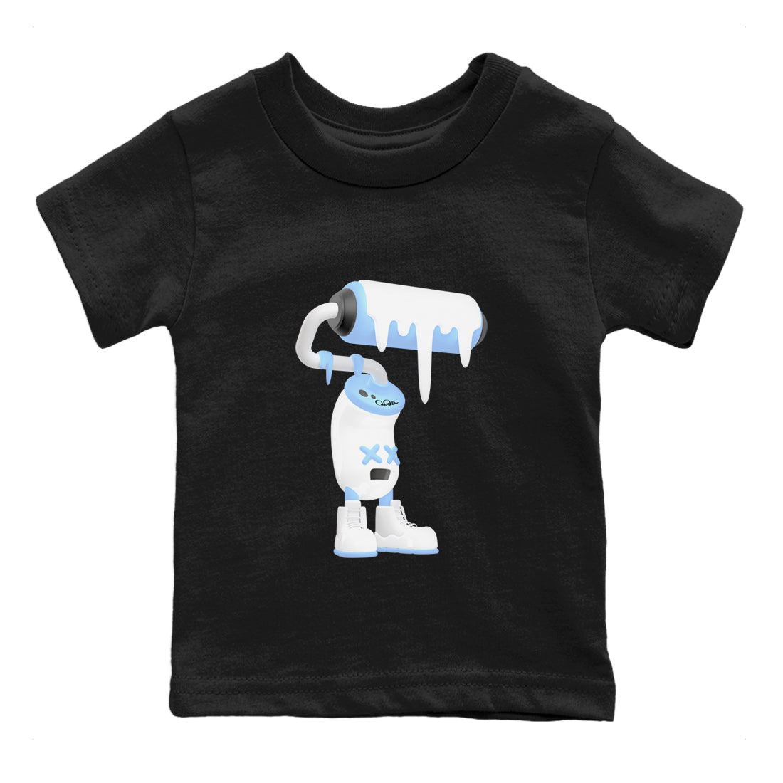 11s Retro Legend Blue shirts to match jordans 3D Paint Roller sneaker match tees Air Jordan 11 Legend Blue best t shirts to wear with jordans SNRT Sneaker Tees Youth Baby Black 2 tee