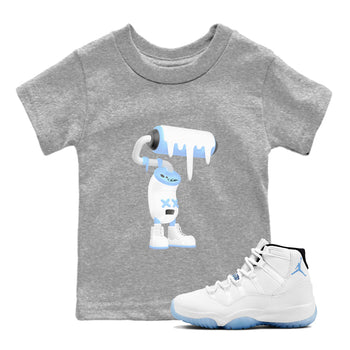 11s Retro Legend Blue shirts to match jordans 3D Paint Roller sneaker match tees Air Jordan 11 Legend Blue best t shirts to wear with jordans SNRT Sneaker Tees Youth Baby Heather Grey 1 tee