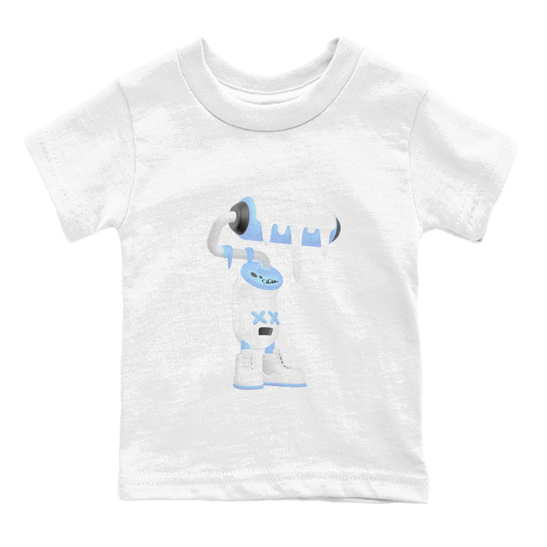 11s Retro Legend Blue shirts to match jordans 3D Paint Roller sneaker match tees Air Jordan 11 Legend Blue best t shirts to wear with jordans SNRT Sneaker Tees Youth Baby White 2 tee