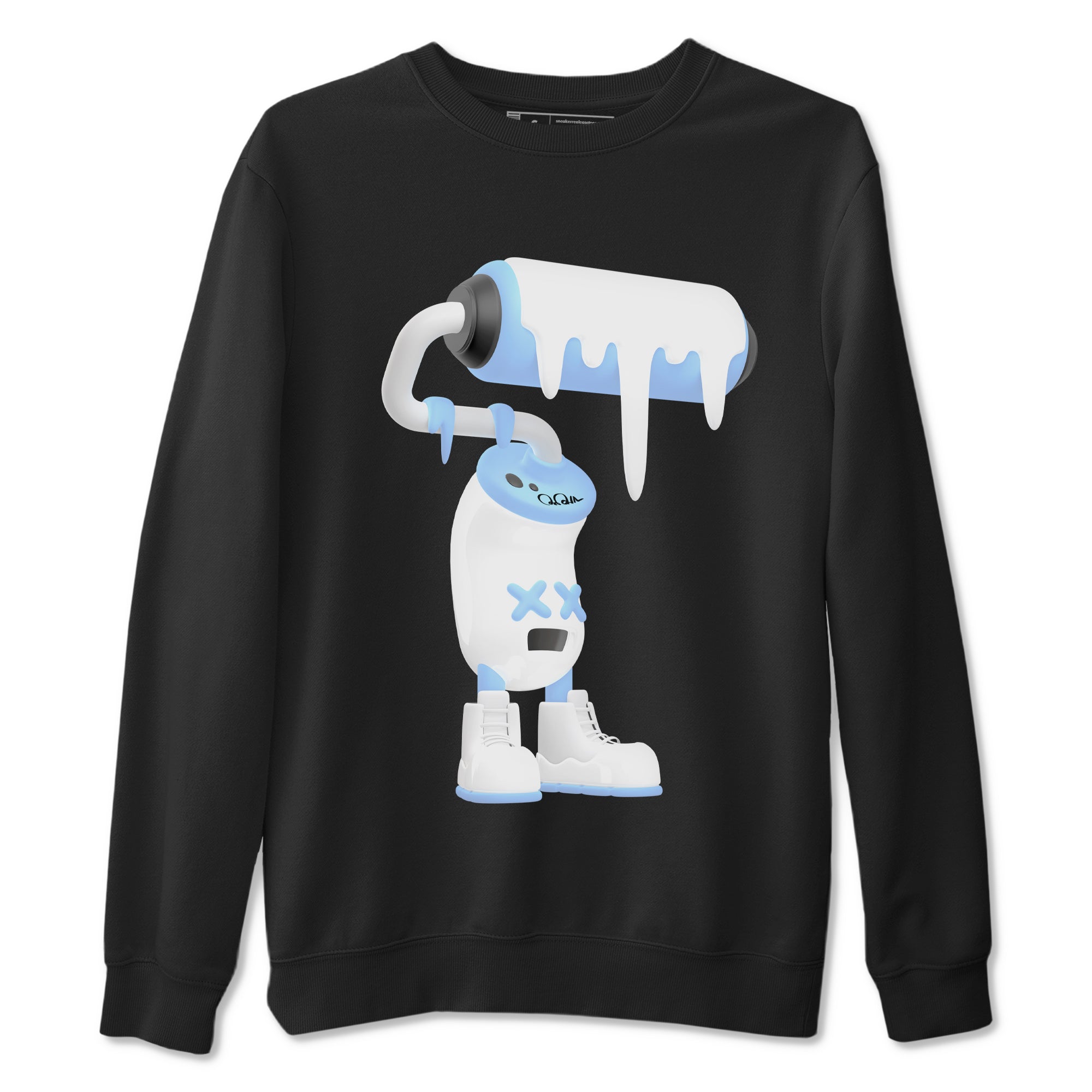 11s Retro Legend Blue shirts to match jordans 3D Paint Roller sneaker match tees Air Jordan 11 Legend Blue best t shirts to wear with jordans SNRT Sneaker Tees unisex cotton Black 2 shirts