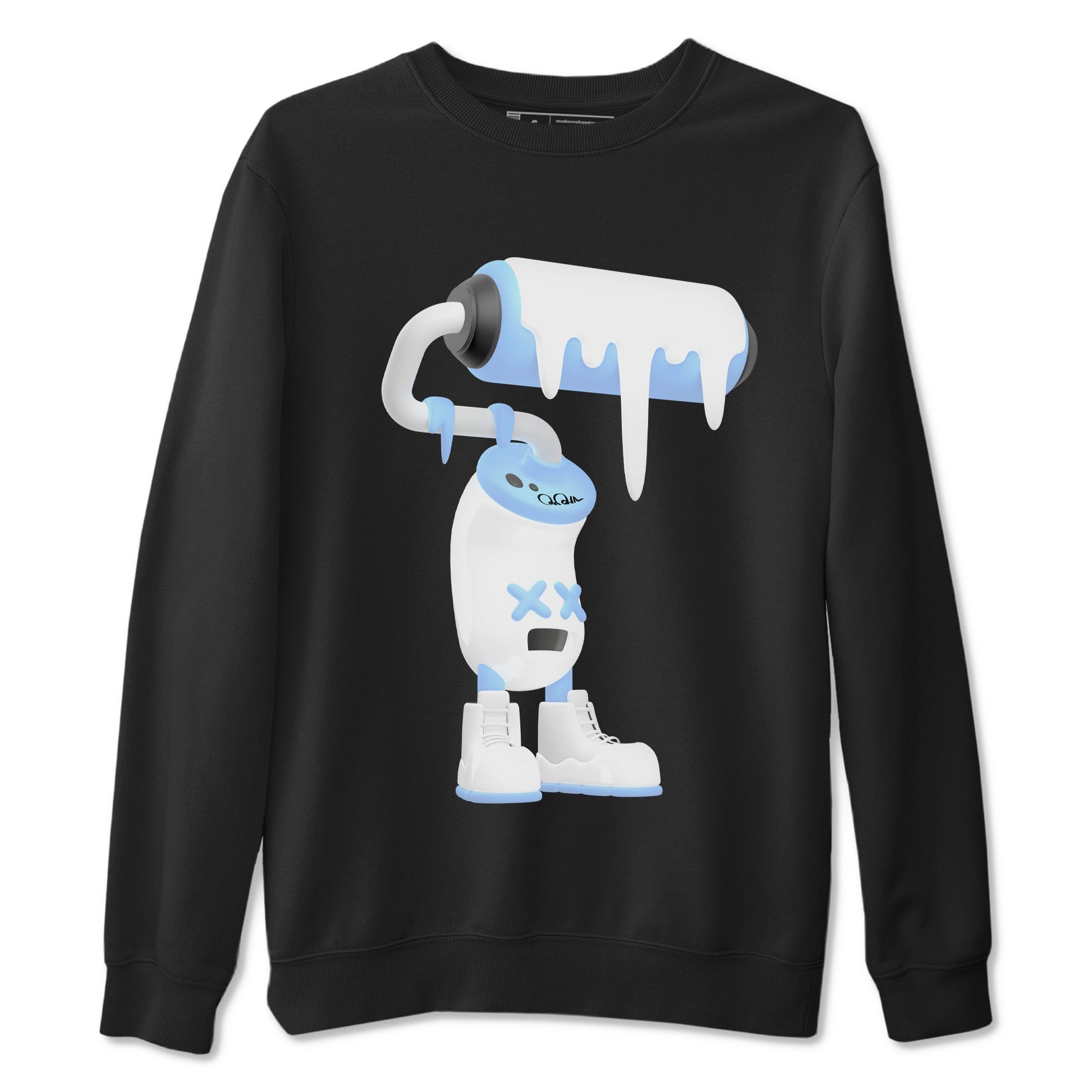 11s Retro Legend Blue shirts to match jordans 3D Paint Roller sneaker match tees Air Jordan 11 Legend Blue best t shirts to wear with jordans SNRT Sneaker Tees unisex cotton Black 2 shirts