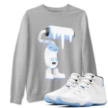 11s Retro Legend Blue shirts to match jordans 3D Paint Roller sneaker match tees Air Jordan 11 Legend Blue best t shirts to wear with jordans SNRT Sneaker Tees unisex cotton Heather Grey 1 shirts