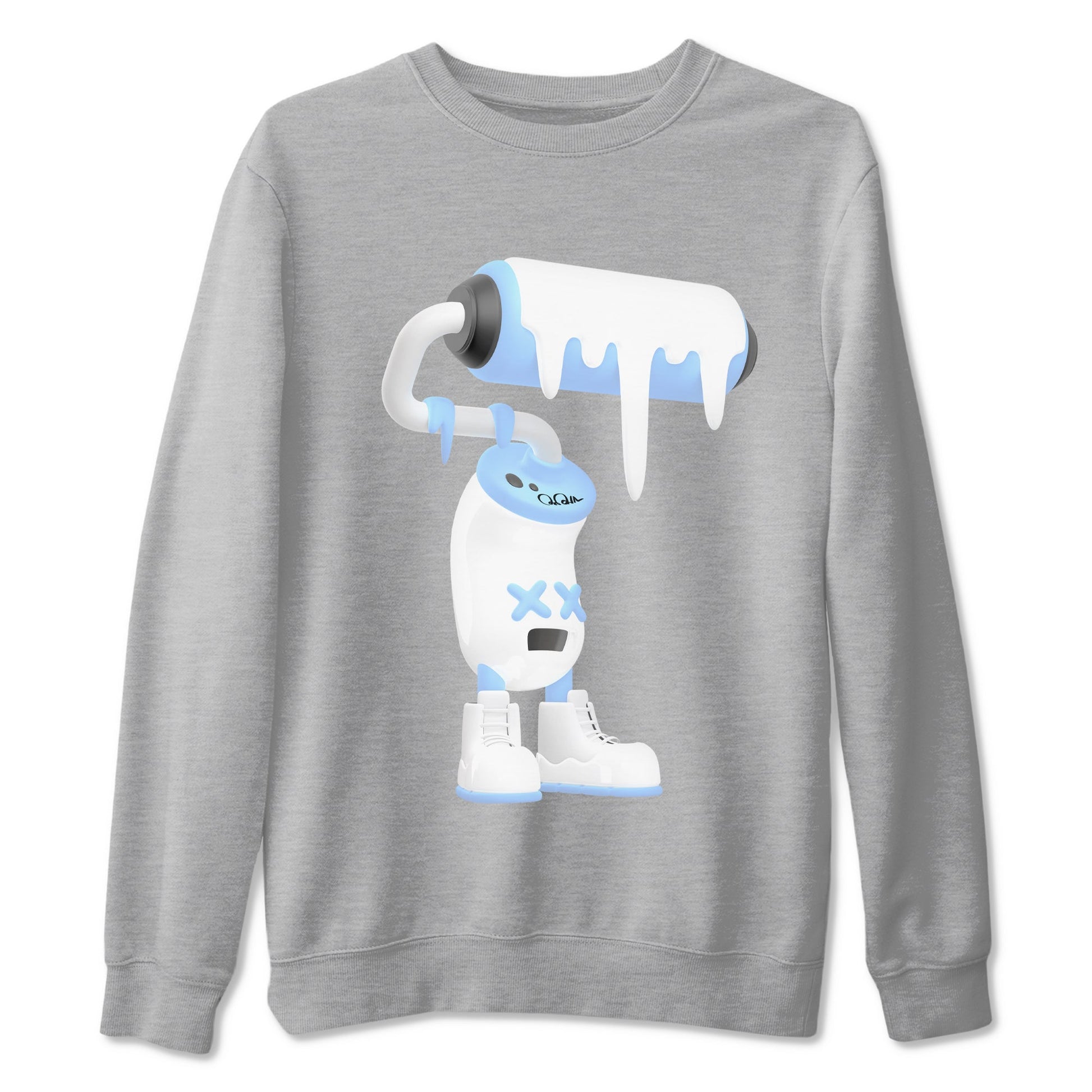11s Retro Legend Blue shirts to match jordans 3D Paint Roller sneaker match tees Air Jordan 11 Legend Blue best t shirts to wear with jordans SNRT Sneaker Tees unisex cotton Heather Grey 2 shirts