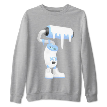 11s Retro Legend Blue shirts to match jordans 3D Paint Roller sneaker match tees Air Jordan 11 Legend Blue best t shirts to wear with jordans SNRT Sneaker Tees unisex cotton Heather Grey 2 shirts