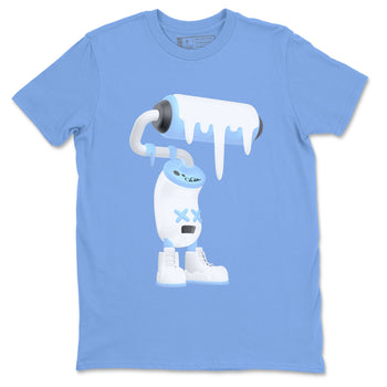 11s Retro Legend Blue shirts to match jordans 3D Paint Roller sneaker match tees Air Jordan 11 Legend Blue best t shirts to wear with jordans SNRT Sneaker Tees unisex cotton Carolina Blue 2 shirts