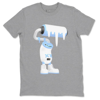 11s Retro Legend Blue shirts to match jordans 3D Paint Roller sneaker match tees Air Jordan 11 Legend Blue best t shirts to wear with jordans SNRT Sneaker Tees unisex cotton Heather Grey 2 shirts
