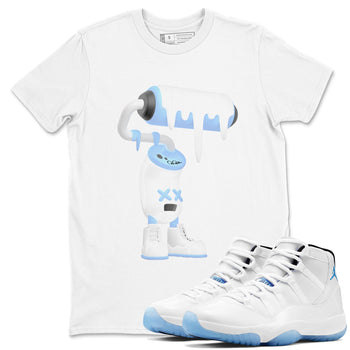 11s Retro Legend Blue shirts to match jordans 3D Paint Roller sneaker match tees Air Jordan 11 Legend Blue best t shirts to wear with jordans SNRT Sneaker Tees unisex cotton White 1 shirts