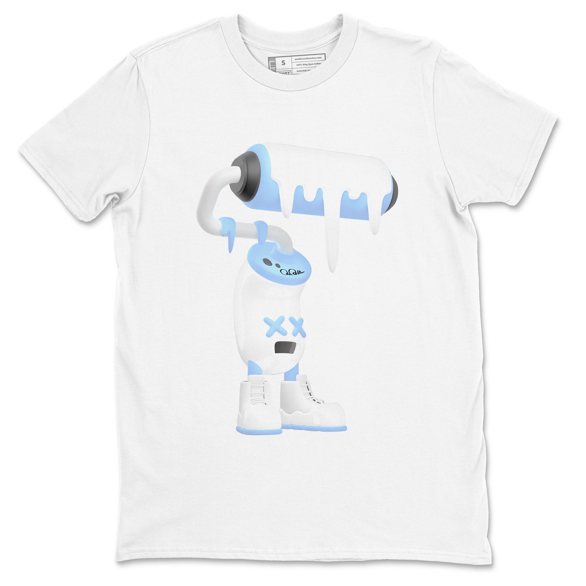 11s Retro Legend Blue shirts to match jordans 3D Paint Roller sneaker match tees Air Jordan 11 Legend Blue best t shirts to wear with jordans SNRT Sneaker Tees unisex cotton White 2 shirts