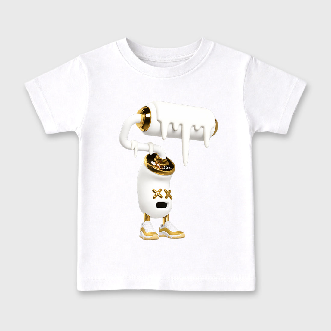 3D Paint Roller affordable baby and kids t-shirt designed to match the Air Jordan 11 Mother's Day, featuring coordinated White 2 options for the perfect little sneakerhead streetwear look.
