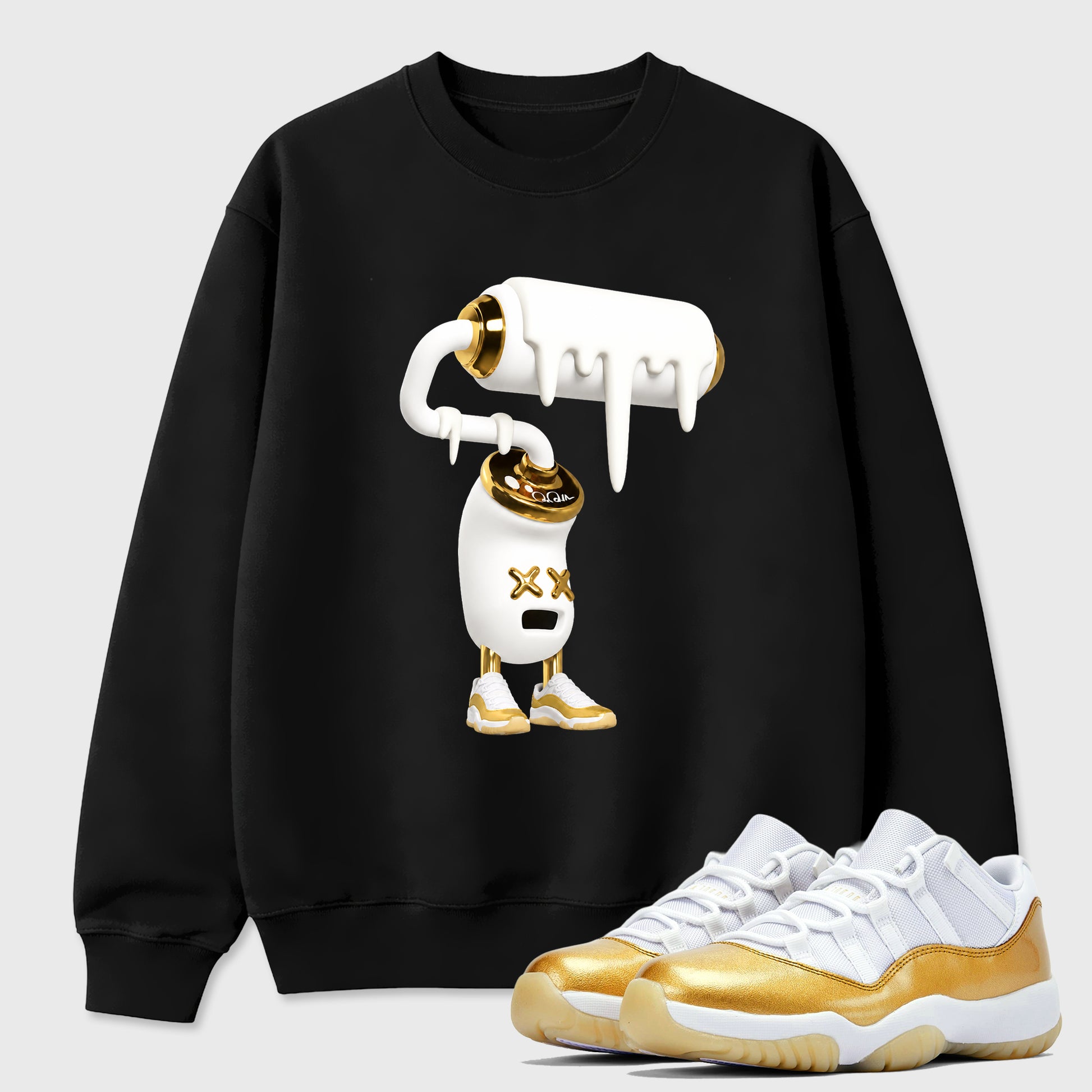 3D Paint Roller Graphic T-Shirt sneaker match tee designed for the Air Jordan 11 Mother's Day, featuring coordinated color options for a perfect streetwear match. Black 1 shirt.